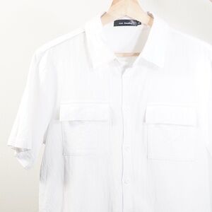 White Summer Short Sleeve Shirt